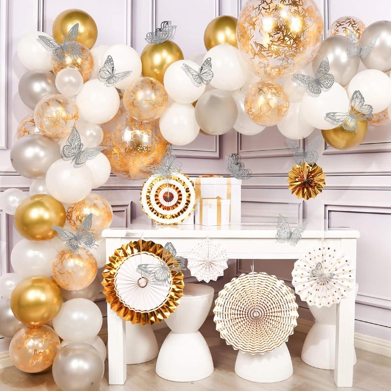 Rindion 84PCS 3D Butterfly Decorations, 3 Sizes 7 Styles Butterfly Wall Decor Silver Butterflies Decorations for Cake, Butterflies Party, Birthday, Wall - Image 5